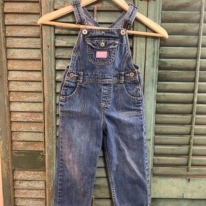 Vintage OshKosh girls denim overalls vest back 3T